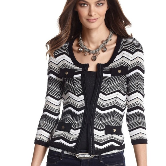 White House Black Market Sweaters - WHBM Zig Zag Sweater jacket